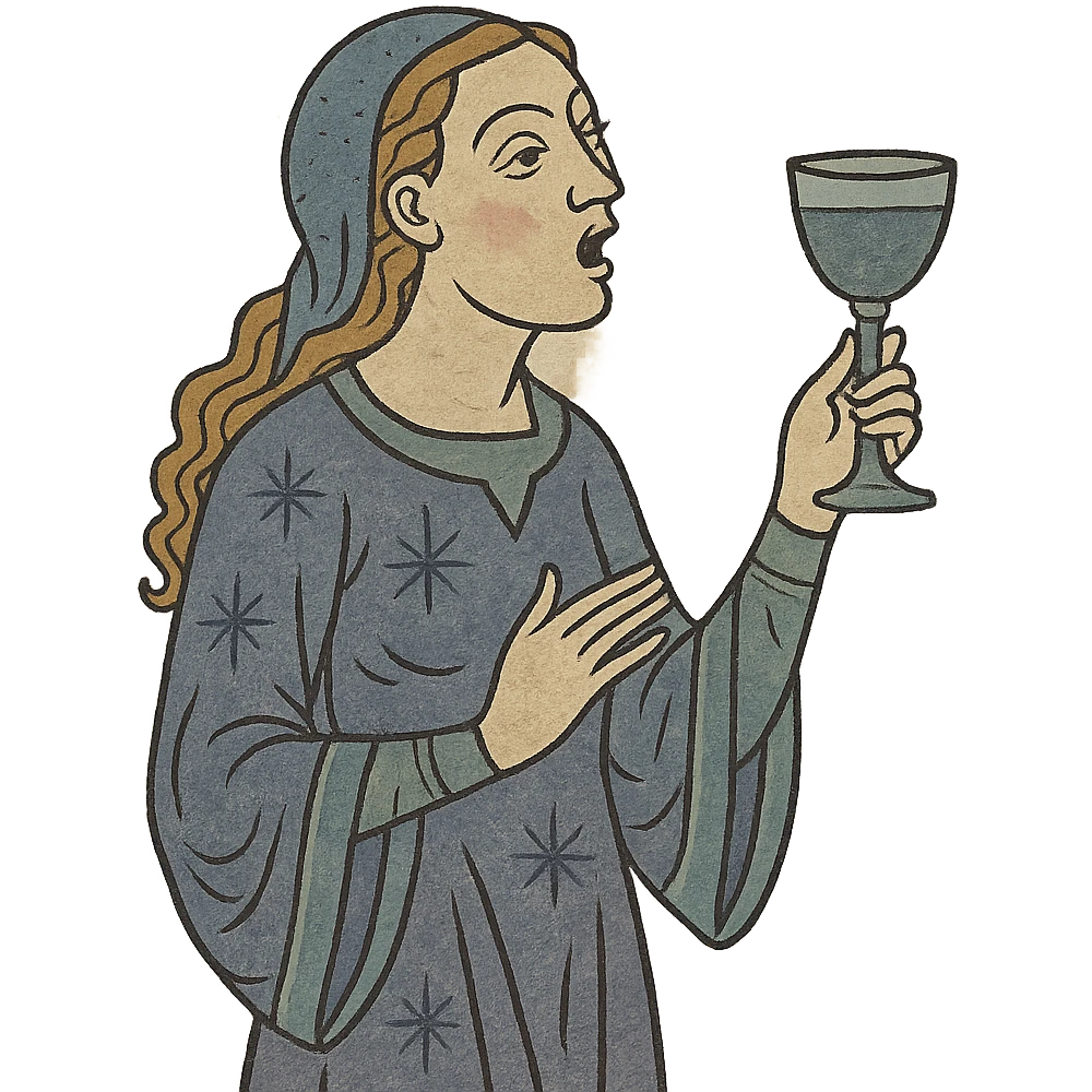 woman singing with wine glass in her hand emoji