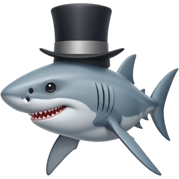 Shark with a top hat emoji