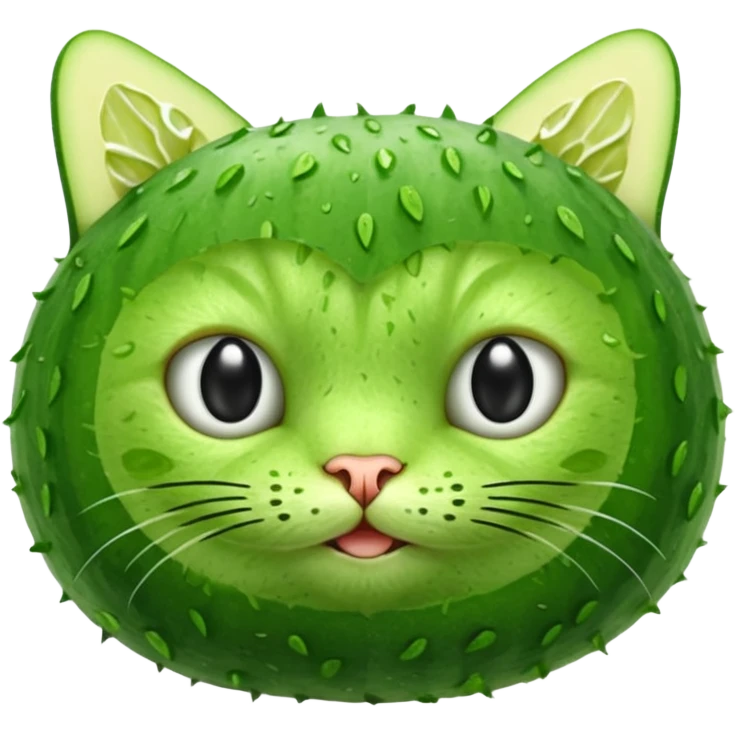 Cucumber cat put together  emoji