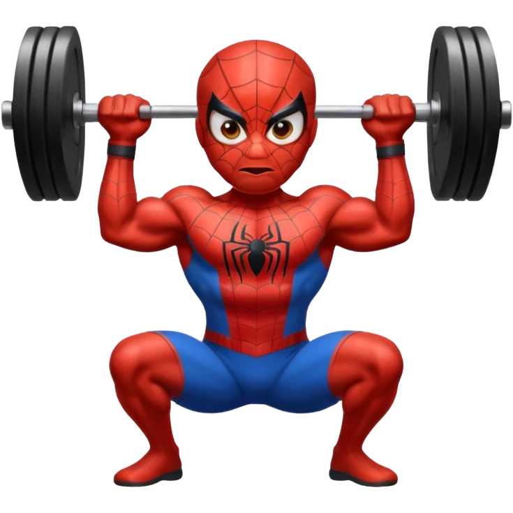 emoji de spiderman haciendo pesas emoji