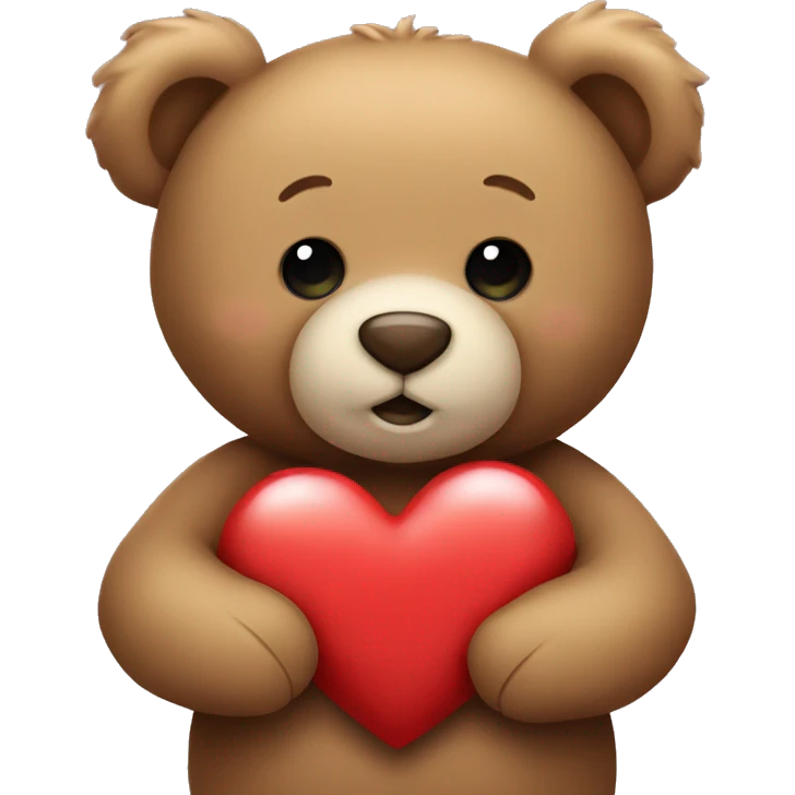Teddy bear hugging heart emoji