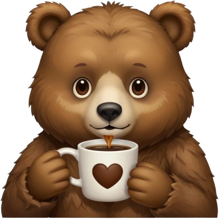 A bear drinking coffee  emoji