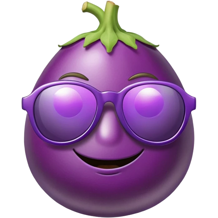Eggplant with sunglasses emoji
