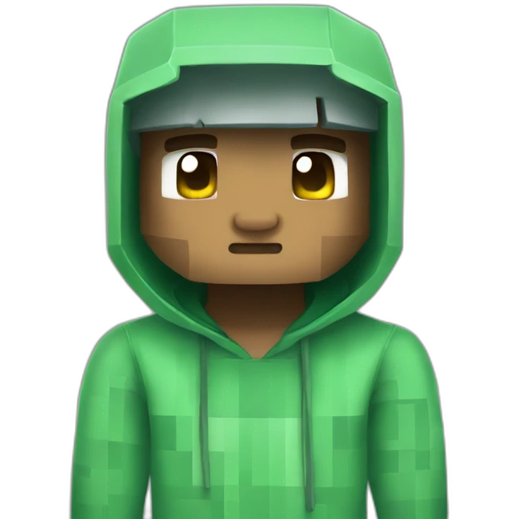 green hoodie Minecraft skin , illustration  emoji