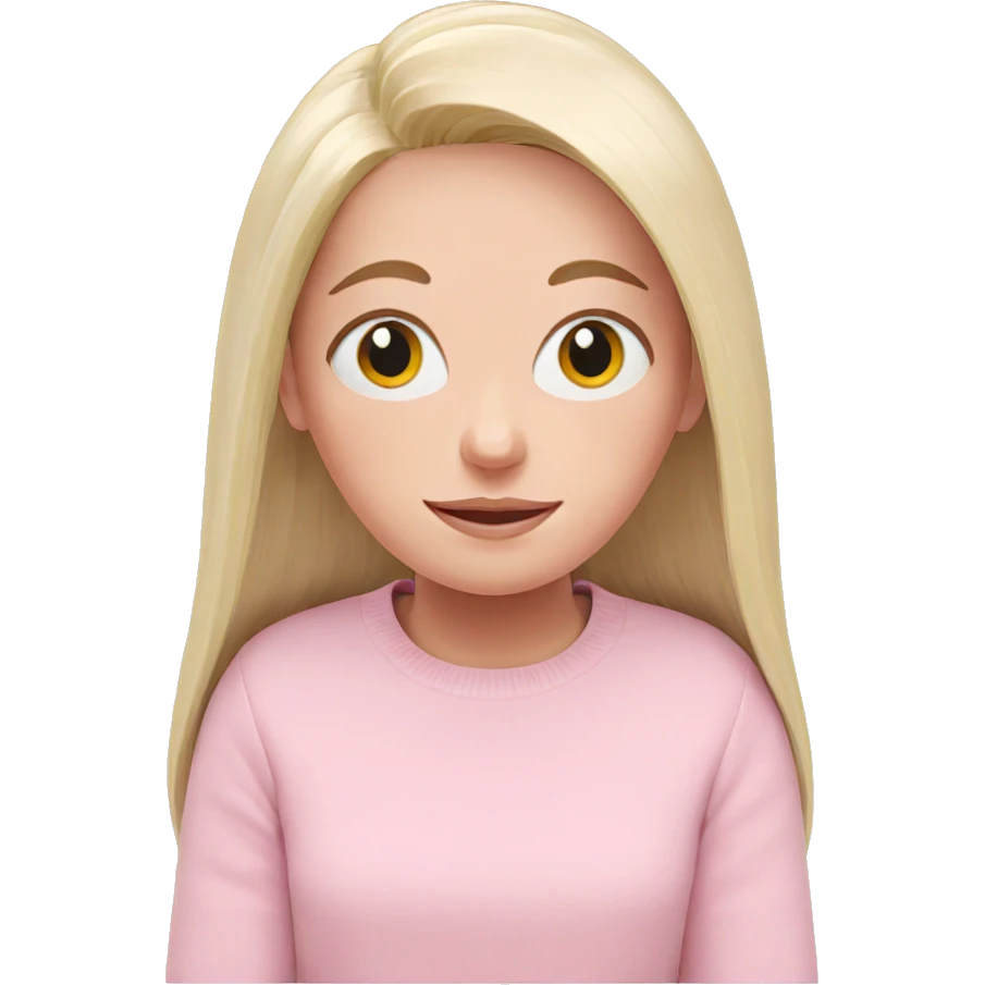 blonde girl in pink sweater emoji