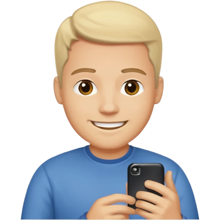 ligth man sending a text message emoji