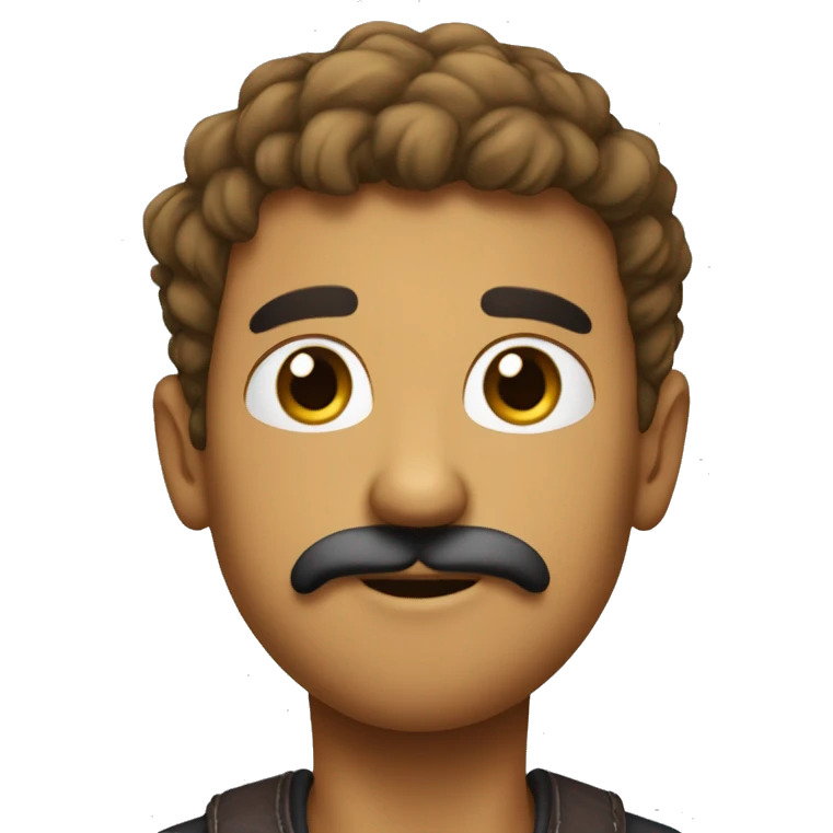 create a emoji who has a short ustache unerneth his nose and as long as his under nose he has emoji