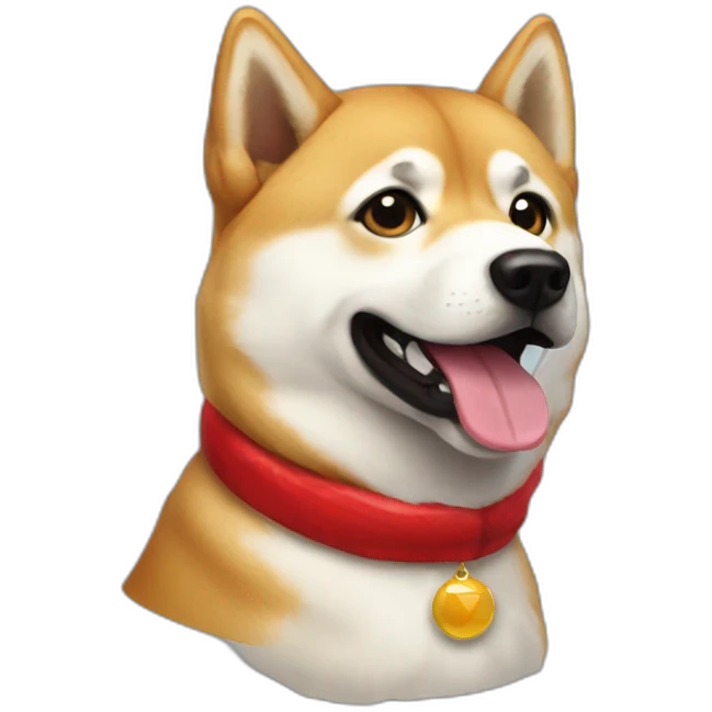 Doge wearing santa stuff emoji