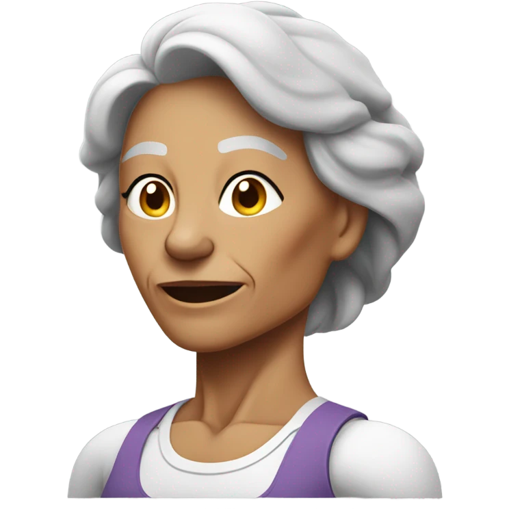 muscular grandma unhappy  emoji