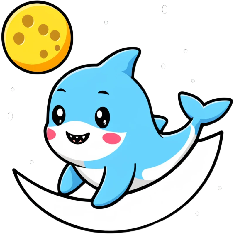 Baby shark on the moon emoji