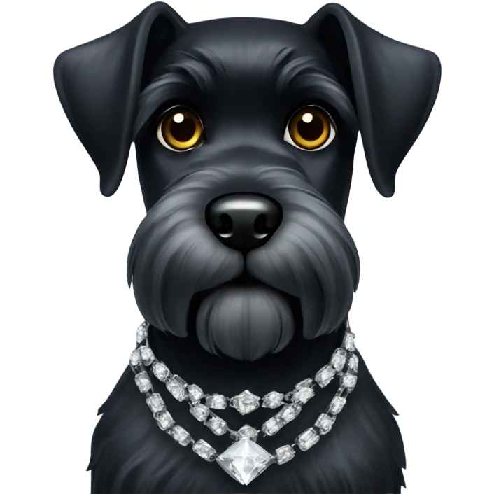 Black schnauzer with diamond chain emoji