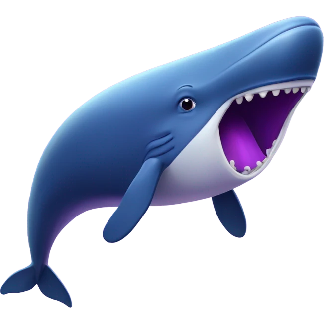 Blue whale purple, open mouth emoji