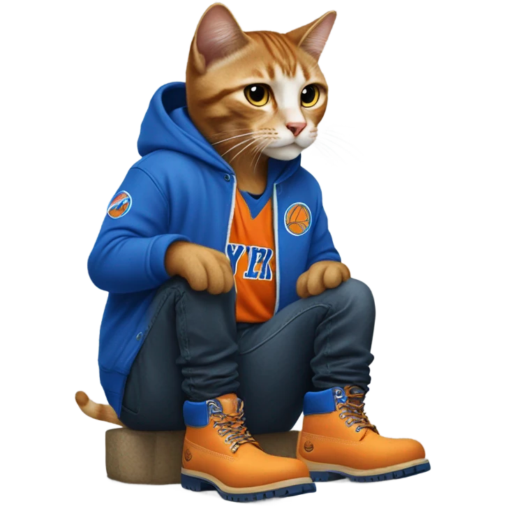 cat in timbs, New York knicks jersey emoji