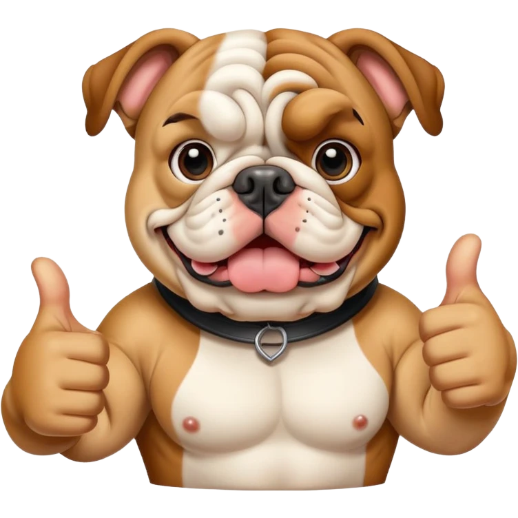 Bulldog giving thumbs up  emoji