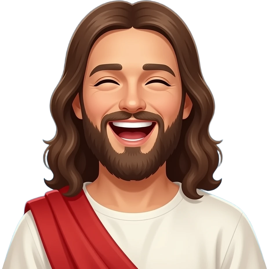 Laughing Jesus hysterically and the night sky filled with stars emoji