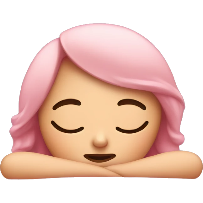 Sleepy girl in pink emoji
