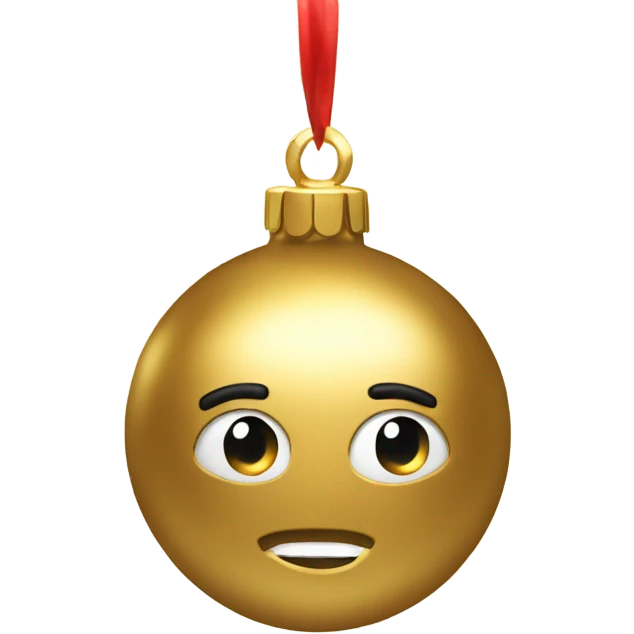 A metallic Christmas gold ornament emoji