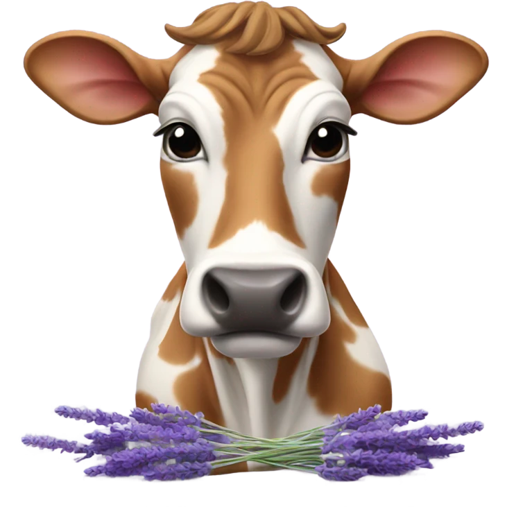 Jersey cow with lavender  emoji