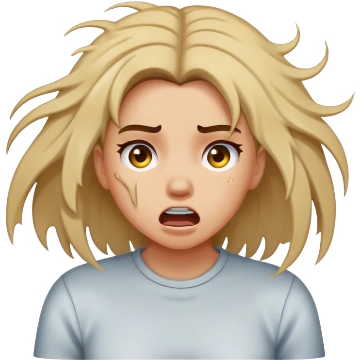 girl ripping hair out emoji