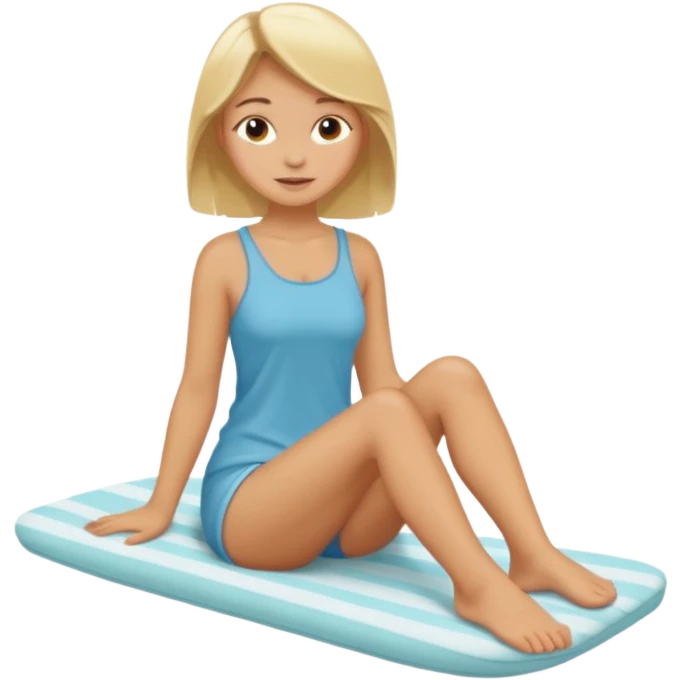 Blonde girl in pose feet emoji