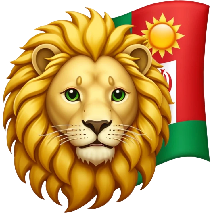Iran flag with lion and sun emoji