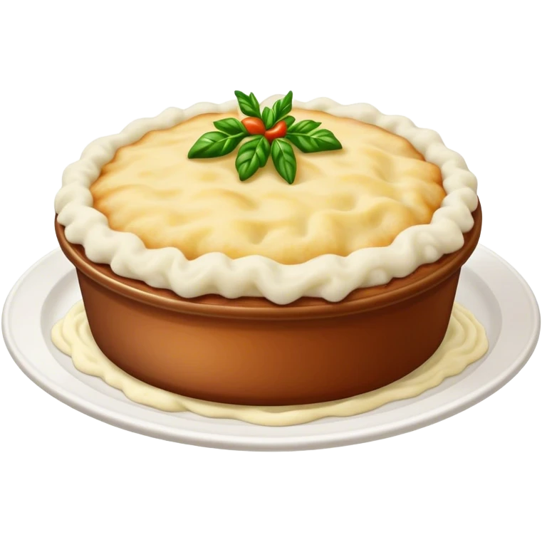 Cinematic Realistic Shepherd's Pie Dish Emoji, depicted with rich, savory minced lamb and vegetable filling topped with creamy mashed potatoes, rendered with exquisite detail and natural warm lighting that highlights its homestyle appeal. emoji