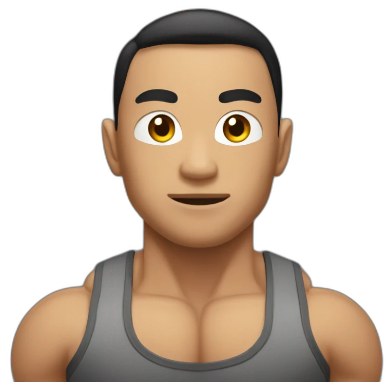 Asian bodybuilder emoji