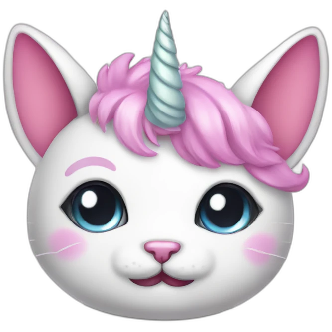 Cute kawaii Cat unicorn emoji