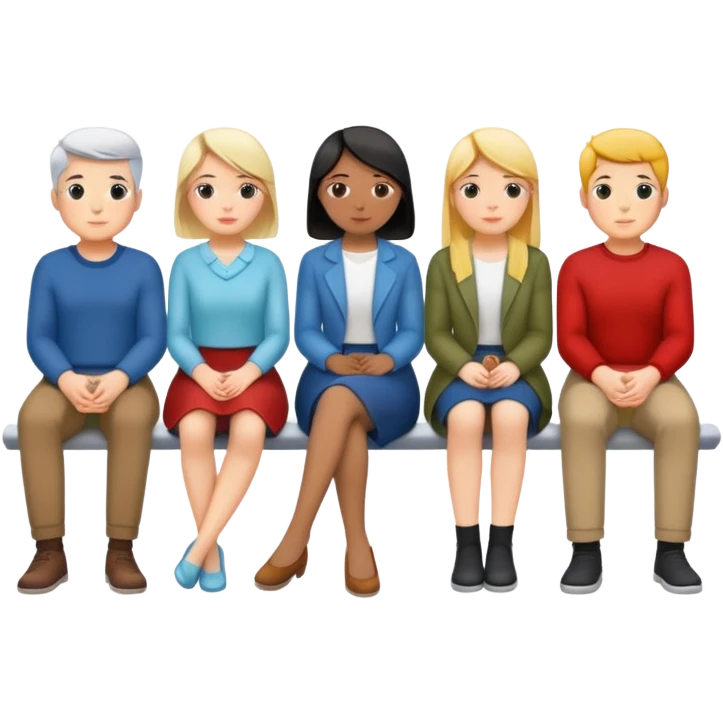 row of people sitting facing away emoji