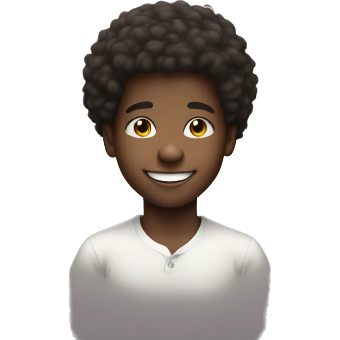 smiling afro boy portrait emoji