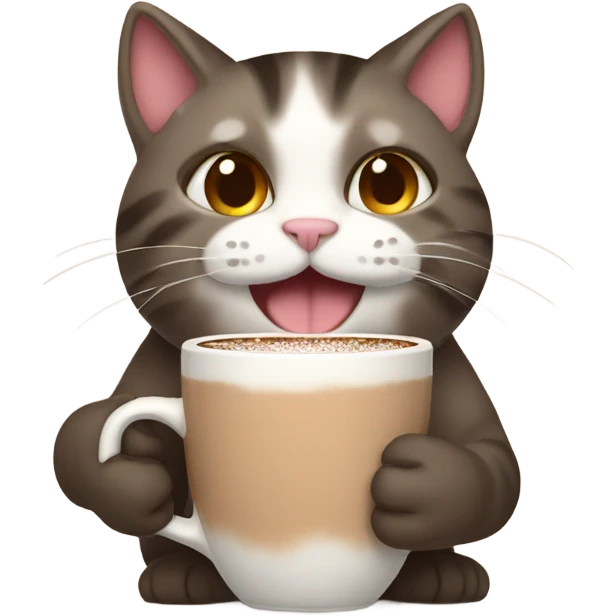 cat with a hot chocolate mug  emoji
