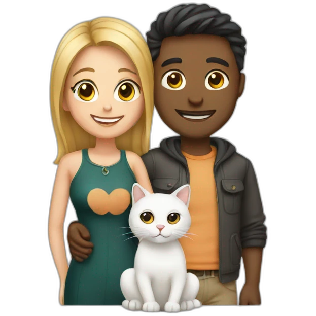 Couple with cat emoji