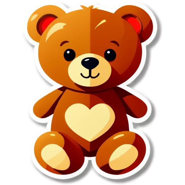 Teddy bear with hearts emoji