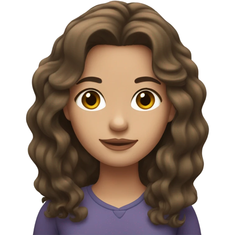 Brunette girl, medium-long hair with waves but not too pronounced emoji