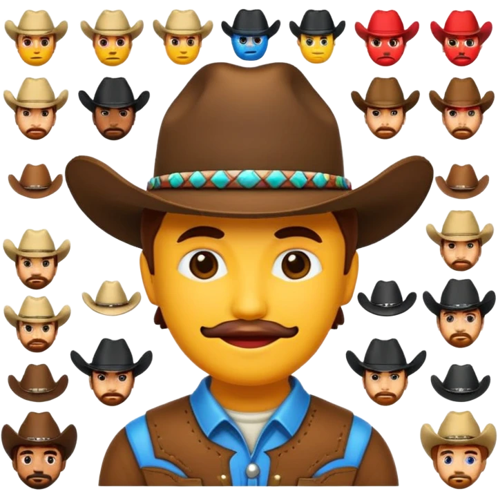Cowboy emoji merget with other eomijs emoji