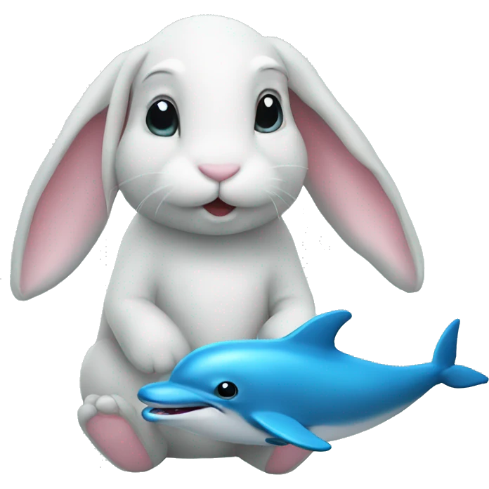 bunny with a dolphin emoji