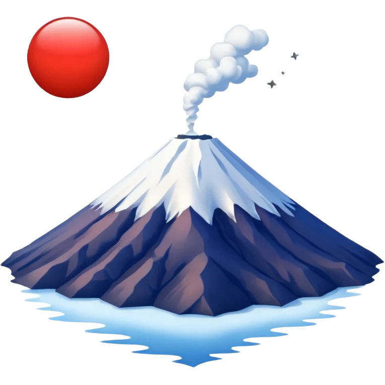 Mount Fuji with red color and nothing else. emoji