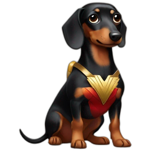 Dachshund Wonder Woman emoji