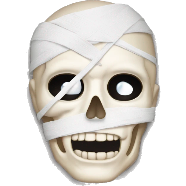 bandaged eye on skull emoji