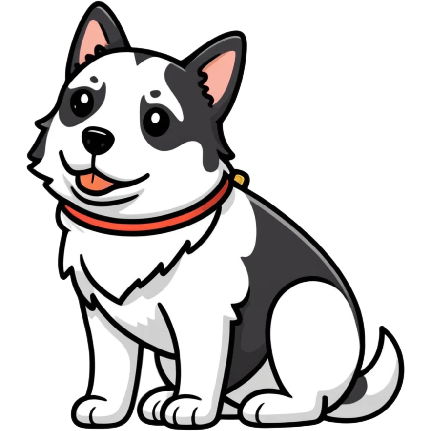 Dog wearing a Josué emoji
