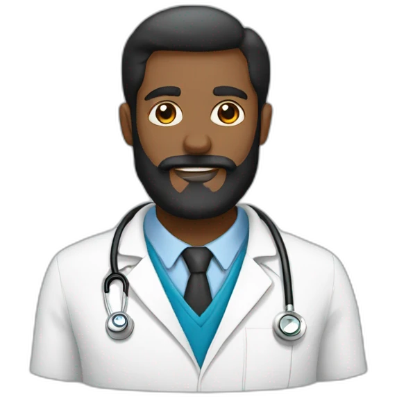 Man-black-beard-doctor-with-owl emoji