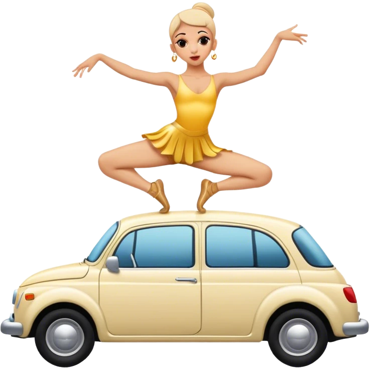 Confused dancer on a car emoji