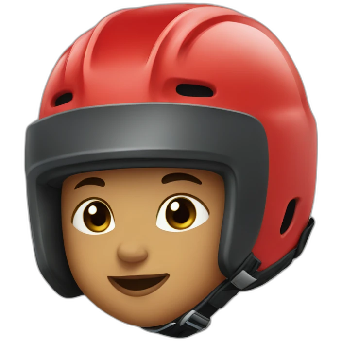 baby hockey player wearing red helmet emoji