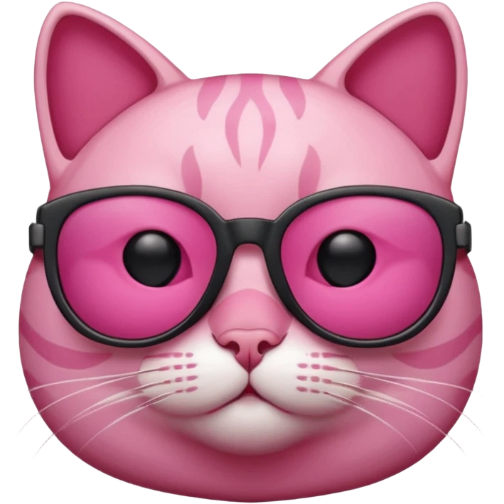 Pink cat with sunglasses  emoji