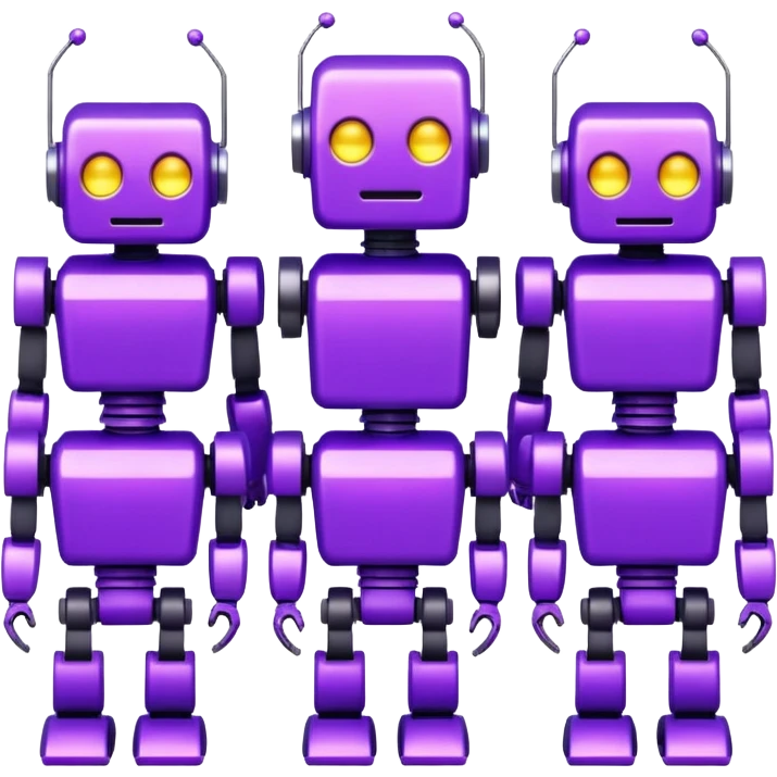 glitter purple robots emoji