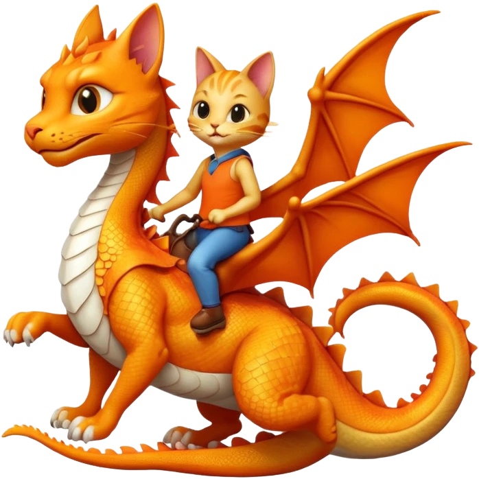 Cat on dragon emoji