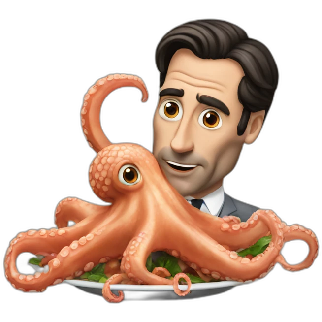 jon hamm eating an octopus emoji