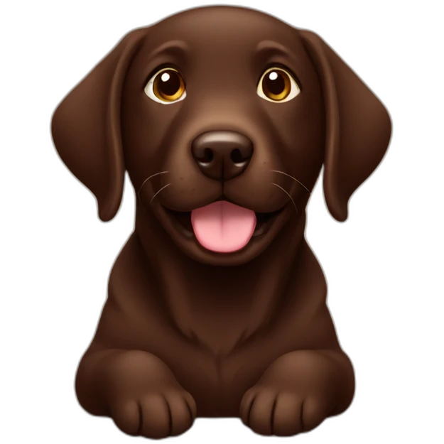 Chocolate labrador puppy happy emoji