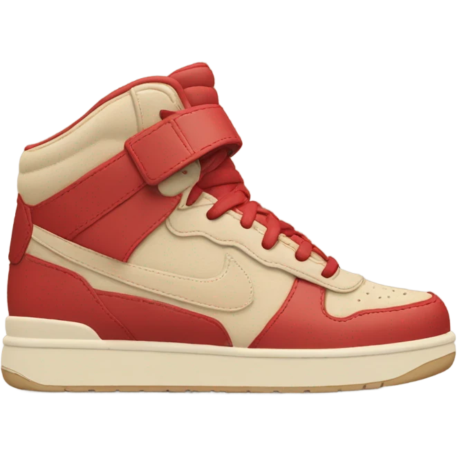 red and beige sneakers on feet emoji