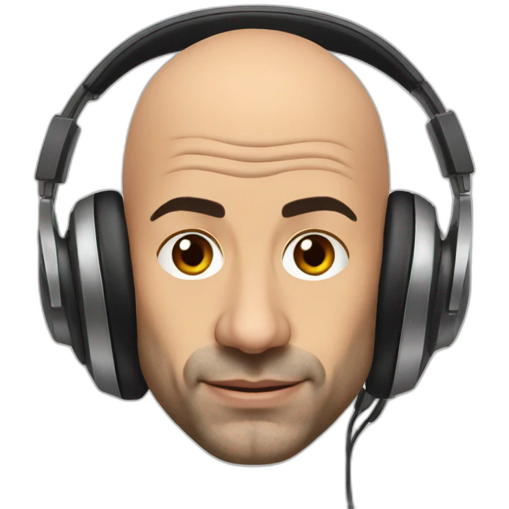 Joe Rogan, bald, headphones, podcast emoji